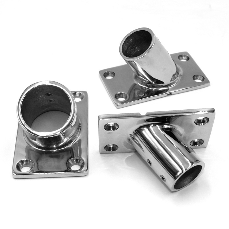 Aluminium or stainless steel tube seat fittings marine tube seat fixed base yacht awning railing square tube seat